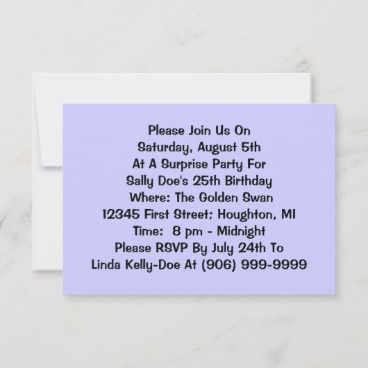 レトロ驚きパーティーおもしろい表現ヴィンテージスタイル 招待状 (裏面)