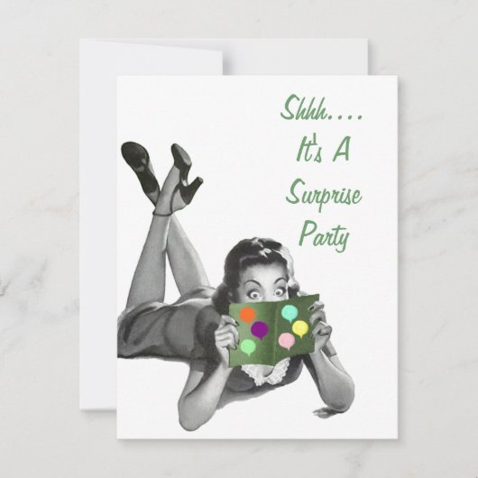 レトロ驚きパーティー(任意の大事な行事招待状) 招待状 (正面)