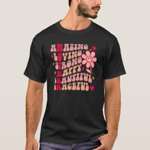 レトロ驚くべき愛する強い幸せな美しいグラセフ Tシャツ