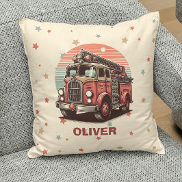 レトロ魅力的ヴィンテージ消防車アットサンセットホテル クッション