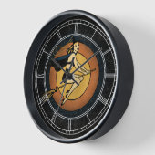 レトロ魔女 壁時計 (傾斜)