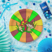 レトロ魔法キノコ ペーパープレート (パーティー)