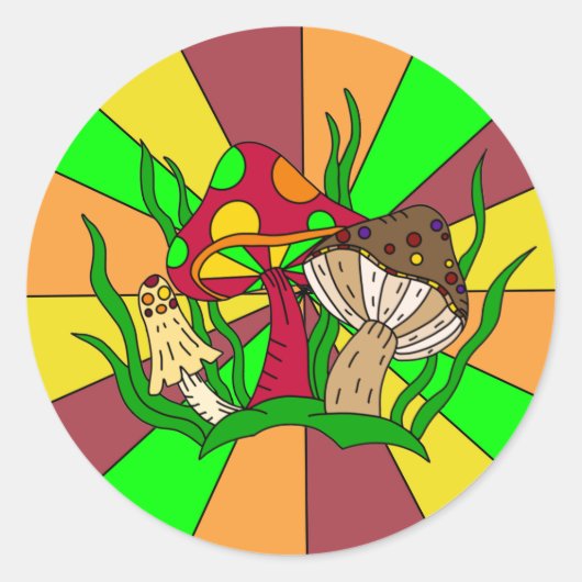 レトロ魔法キノコ ラウンドシール (正面)