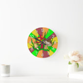 レトロ魔法キノコ ラウンド壁時計 (ホーム)