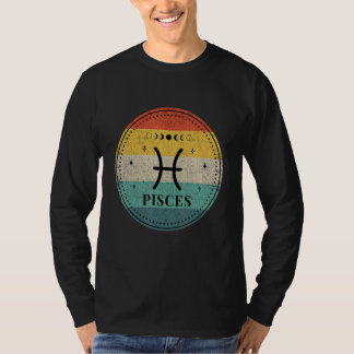 レトロ魚座誕生日〔占星術の〕十二宮図サイン魚座 Tシャツ