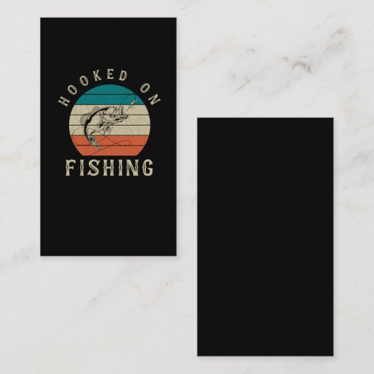 レトロ魚釣りフックプンバスおもしろい魚釣り 名刺 (正面/裏面)