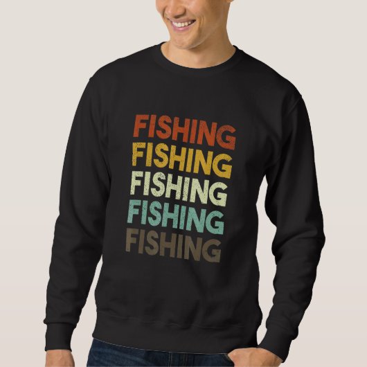 レトロ魚釣り80sスタイル魚 スウェットシャツ (正面)