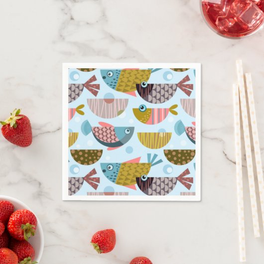 レトロ魚 スタンダードカクテルナプキン (インサイチュ)
