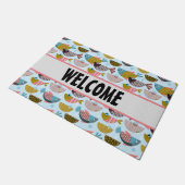 レトロ魚 ドアマット (アングル)