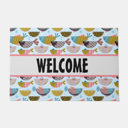 レトロ魚 ドアマット (正面)