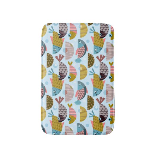 レトロ魚 バスマット (正面縦)