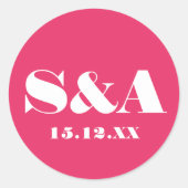 レトロ鮮やかグルーヴ結婚ィンク ラウンドシール (正面)