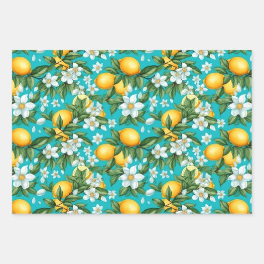 レトロ鮮やかシトラスメドレクリスマス ラッピングペーパーシート (正面3)