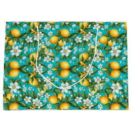 レトロ鮮やかシトラスメドレクリスマス ラージペーパーバッグ