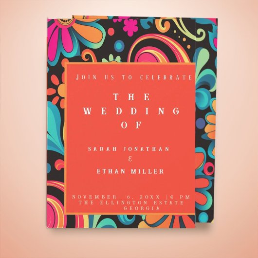 レトロ鮮やかスタイル 招待状