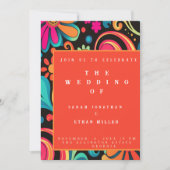 レトロ鮮やかスタイル 招待状 (正面)