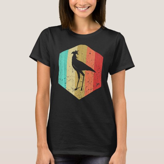 レトロ鳥ヴィンテージ鳥シルエット動物80s 90s tシャツ (正面)