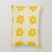 レトロ黄熱帯シンプル花の模様 アクセントクッション (裏面(縦))