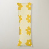 レトロ黄熱帯シンプル花の模様 ボディピロー (正面縦)