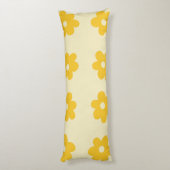 レトロ黄熱帯シンプル花の模様 ボディピロー (裏面 (縦))