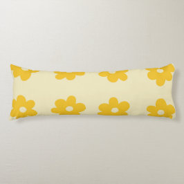 レトロ黄熱帯シンプル花の模様 ボディピロー