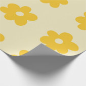 レトロ黄熱帯シンプル花の模様 ラッピングペーパー (角)