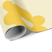 レトロ黄熱帯シンプル花の模様 ラッピングペーパー (ロールコーナー)