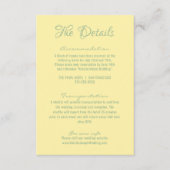 レトロ黄色お洒落手書き結婚詳細 エンクロージャーカード (正面)