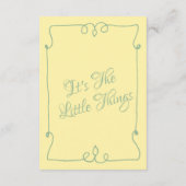 レトロ黄色お洒落手書き結婚詳細 エンクロージャーカード (裏面)