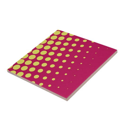 レトロ黄色の点 タイル (側面)