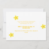 レトロ黄色の花の赤ちゃんシャワー 招待状 (裏面)