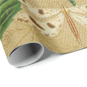 レトロ黄色ひまわりトンボ昆虫 ラッピングペーパー (ロールコーナー)