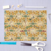  レトロ黄色ヒマ数々のワリ色トンボ 薄葉紙 (クラフト)