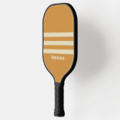 レトロ黄金地平線上3ストライピング | 名前 ピックルボールラケット (左)