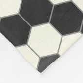 レトロ黒と白の幾何六角形タイル  フリースブランケット (角)