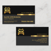 レトロ黒のグレーの画層金ゴールドタブのホーム引越し業者 名刺 (正面/裏面)