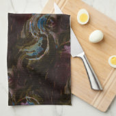 レトロ黒原子抽象芸術 キッチンタオル (四つ折り)