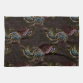 レトロ黒原子抽象芸術 キッチンタオル (横)