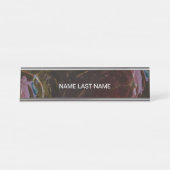 レトロ黒原子抽象芸術 デスクネームプレート (正面)