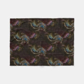 レトロ黒原子抽象芸術 フリースブランケット (正面(横))