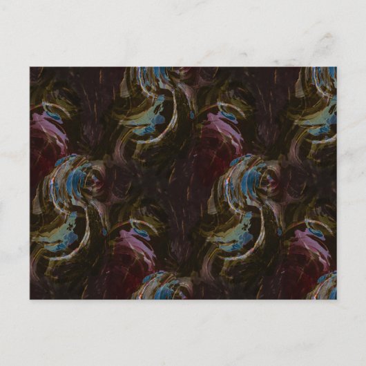 レトロ黒原子抽象芸術 ポストカード (正面)