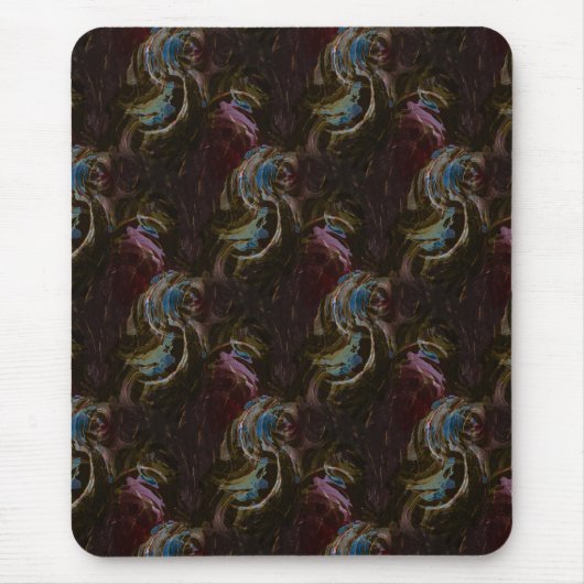 レトロ黒原子抽象芸術 マウスパッド (正面)