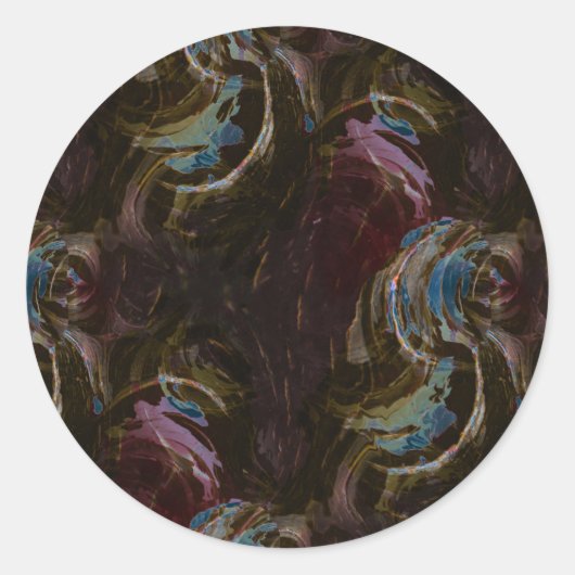 レトロ黒原子抽象芸術 ラウンドシール (正面)