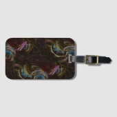 レトロ黒原子抽象芸術 ラゲッジタグ (正面横)