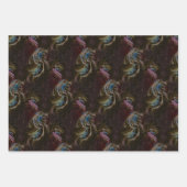 レトロ黒原子抽象芸術 ラッピングペーパーシート (正面2)