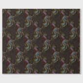 レトロ黒原子抽象芸術 ラッピングペーパー (フラット)