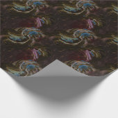 レトロ黒原子抽象芸術 ラッピングペーパー (角)