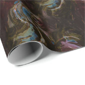 レトロ黒原子抽象芸術 ラッピングペーパー (ロールコーナー)