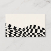 レトロ黒市松模様に古金のサ結婚イト エンクロージャーカード (裏面)