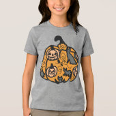 レトロ黒猫とカボチャの夢 トライブレンドＴシャツ (正面)